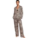 Victoria's Secret Satin Long Pajama Set Pajama Set Brown Animal Print