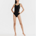 DECATHLON One piece Swimsuit Smoked Black/Neon Yellow