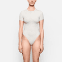 Skims COTTON JERSEY T SHIRT BODYSUIT Jumpsuit Light Heather Gray