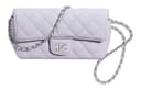 CHANEL Calfskin Storage Box Cell Phone Pouch Crossbody Eyeglass Pouch Lavender/Light Purple