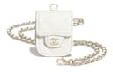 CHANEL Calfskin With Gold Tone Metal Clutch Headphone With Earphone Case White