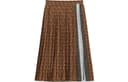 Burberry Logo Pleated Skirt 'Dark Mocha Ip Pattern'
