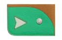 HERMES Poisson Mysore Goat Skin Card Holder Caramel/Green