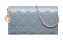DIOR Lady Dior Patent Leather, Cow 3 in 1 Coin Purse, One Shoulder, Crossbody Clutch Powder Blue