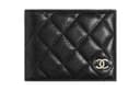 CHANEL Grain Caviar Cow Card Holder Black