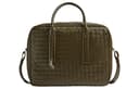 Bottega Veneta Calfskin One Shoulder Crossbody Handheld Briefcase Medium Mustard Green