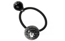 CHANEL Metal, Resin, Rhinestone, Elastane Hair Tie Black