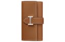 HERMES Bearn Silver Tone Buckle Epsom Calfskin Key Pouch 37 Gold Brown