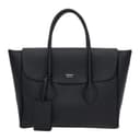 FERRAGAMO Hammered Texture Calfskin One Shoulder Crossbody Handheld Briefcase Black