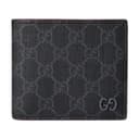 GUCCI Canvas Bag Wallet Coin Purse Regular Black & Bordeaux Red
