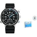 SEIKO Solar Movement Silicone Strap Watch Black Dial