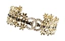 CHANEL Metal, Sheepskin, Rhinestone Bangles Gold