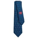 HERMES Silk Ties Denim Color