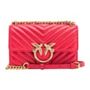 PINKO Sheepskin Crossbody Bag, Shoulder Bag Red