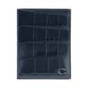 COACH Calfskin Passport Holder Mini Dark Marine Blue
