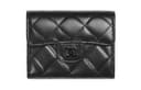 CHANEL Classic Flap CF Sheepskin Flap Coin Purse, Flap Card Holder Black