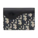 DIOR Grained Calfskin Card Holder Beige & Black