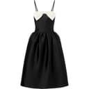 Self-portrait Taffeta Contrast Bow Midi Dress