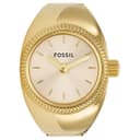 FOSSIL Wrist Quartz Movement Stainless Steel Strap 15mm Gold Dial Watch ['50', 149262]m Waterproof