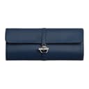 HERMES Glenan H High Technology, Silk, Swift Calfskin Clutch Navy