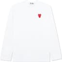 CDG Play TShirts White Crew Neck Moderate Straight Fit