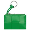 Bottega Veneta Cow Key Pouch Parrot Green