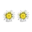MARC JACOBS Brass, Epoxy Resin, Glass, Titanium, Cubic Zirconia Earrings Silver
