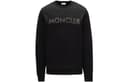 Moncler Sweatshirts Black Crew Neck Moderate