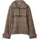 Burberry Checked Hooded Half Zip Jacket