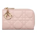 DIOR Lady Dior Lambskin Key Pouch Pink