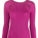 PINKO Long Sleeved Rose Purple Crew Neck Moderate Short