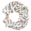 CELINE Silk Hair Tie White