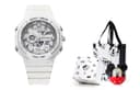 Disney Mickey Mouse Cute Quartz Movement Resin Strap Watch Silver Dial