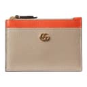 GUCCI Zippers Key Pouch Beige & Orange