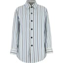 Bottega Veneta Silk Padded Jacket Shirt Blue
