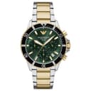EMPORIO ARMANI Wrist Watch Solar Quartz Movement Stainless Steel Strap 43.5mm Green Dial