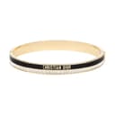 DIOR Gold Plated Metal Bangles Black/Gold