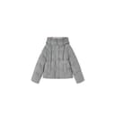 XIANGYING Down Jackets Light Gray Hooded Moderate Puffer Jacket