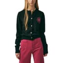 MARDI MERCREDI FW25 RACCOON BLENDED CARDIGAN ROUND NECK_BLACK FUCHSIA Knitwear