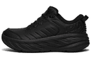 HOKA ONE ONE Bondi SR Leather, Textile SlipResistant Balance Lowtop City Commuting Black