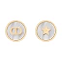 DIOR Stud Earrings Gold/White