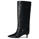ZARA Cow Knee high 6.5cm Black
