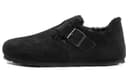 Birkenstock London Shearling Suede Black Narrow