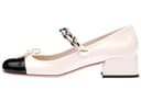 MIU MIU Patent Leather, Block Heel 3.5cm White Black