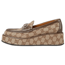 Gucci Wmns Horsebit Wedge Loafer 'GG Supreme Beige'