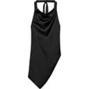 ZARA Tank Tops Black Halter Moderate Nippedin Waist