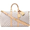 LOUIS VUITTON Keepall Damier Azur Coated Canvas Travel Bag Beige & Light Purple