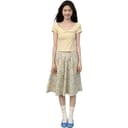 Two Piece Skirt Sets Peter Pan Collar Thin Midi Skirt