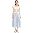 Two Piece Skirt Sets V Neck Thin Long Skirt