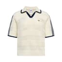 Adidas Originals Polo Shirts Jade White Vneck Moderate Straight Fit